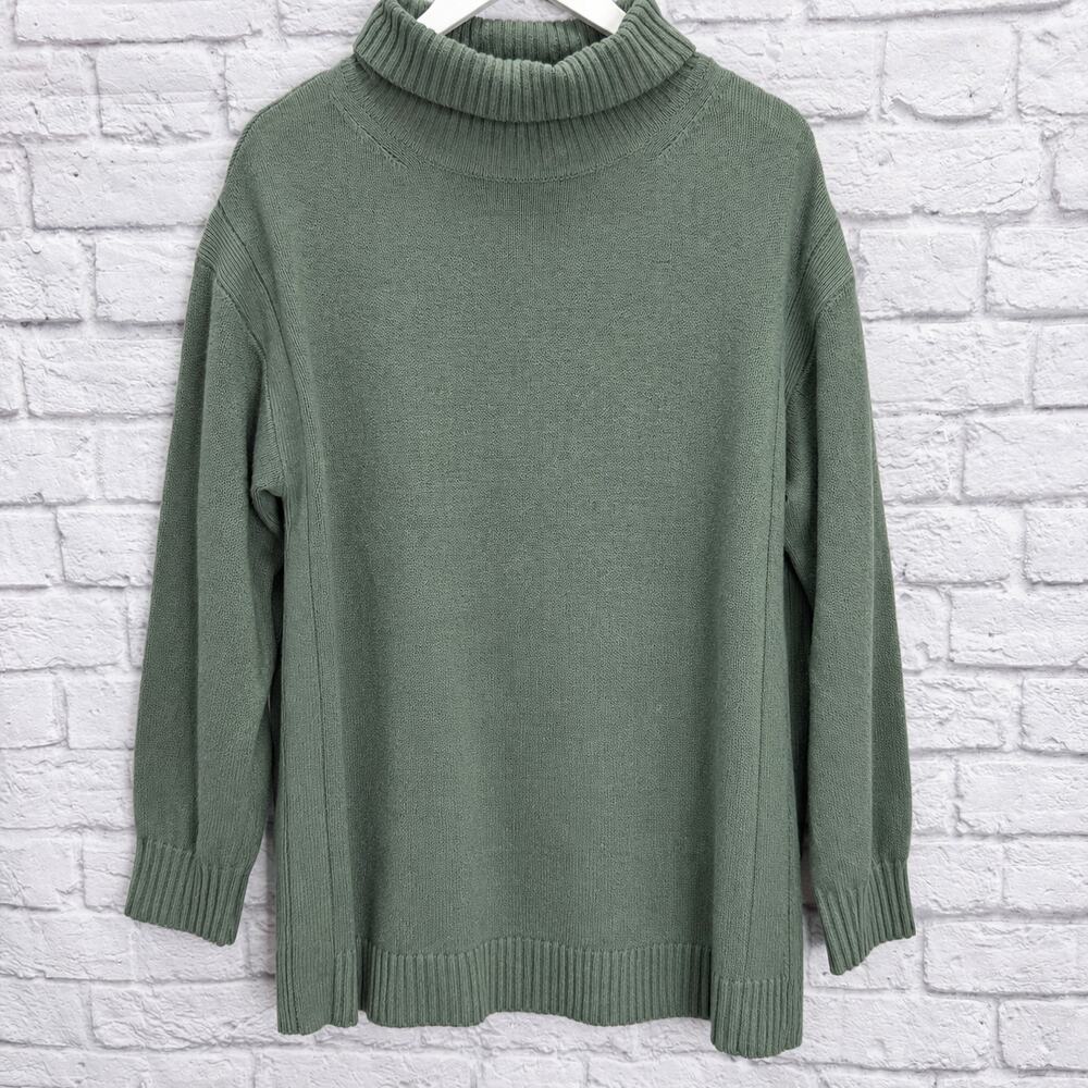 Apiece Apart Agave Green Aster Oversized Turtleneck Sweater Women's Size L